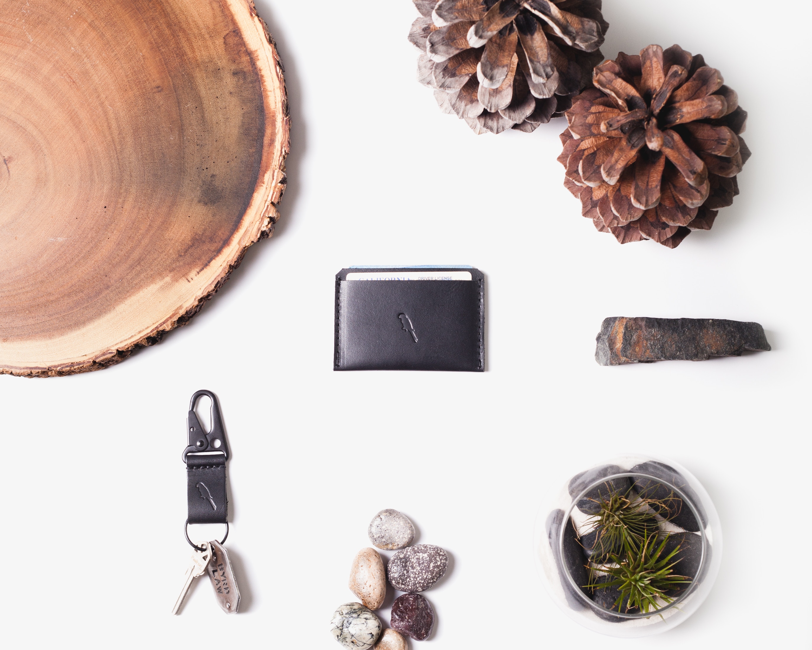 Objets publicitaires en flatlay
